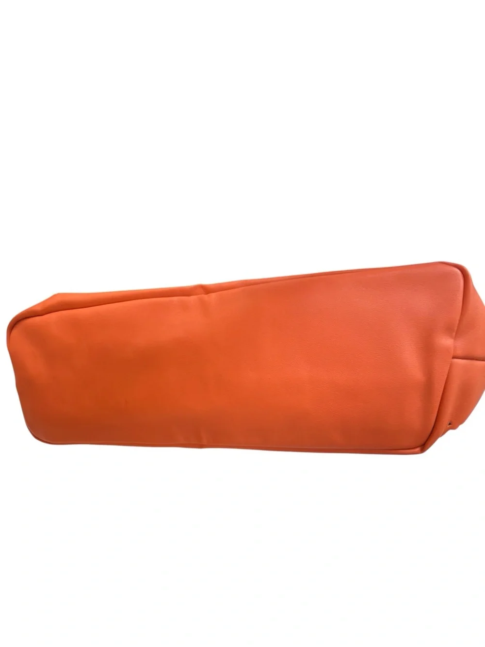 Saks Fifth Avenue Orange Geometric Perforated Lightweight Tote Bag Purse.